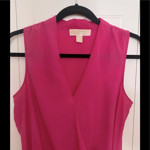 Michael Kors peplum wrap sleeveless top medium - Picture 6 of 9